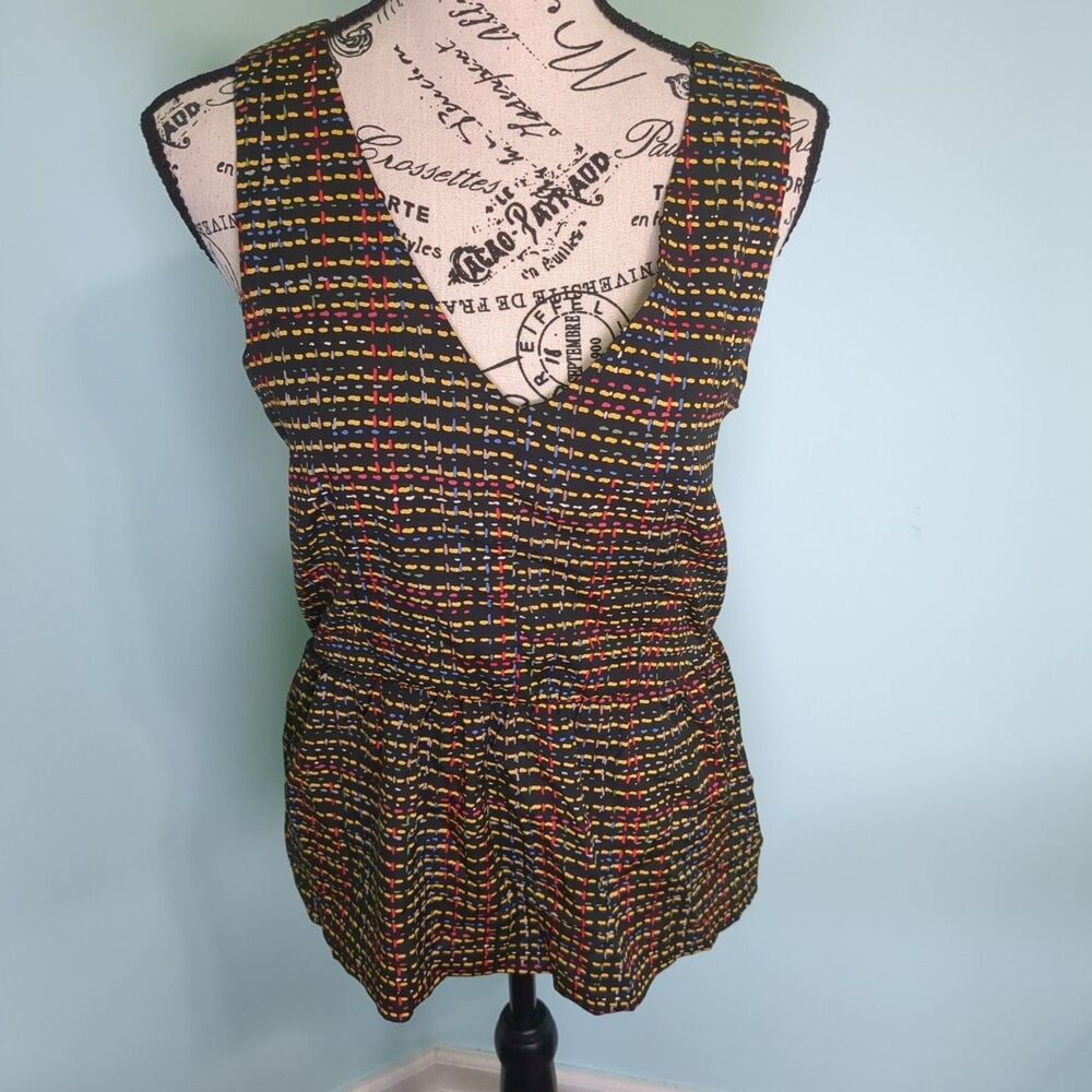 Audrey 3+1 Multicolor Tank Top with Back Cut Out Small sleeveless